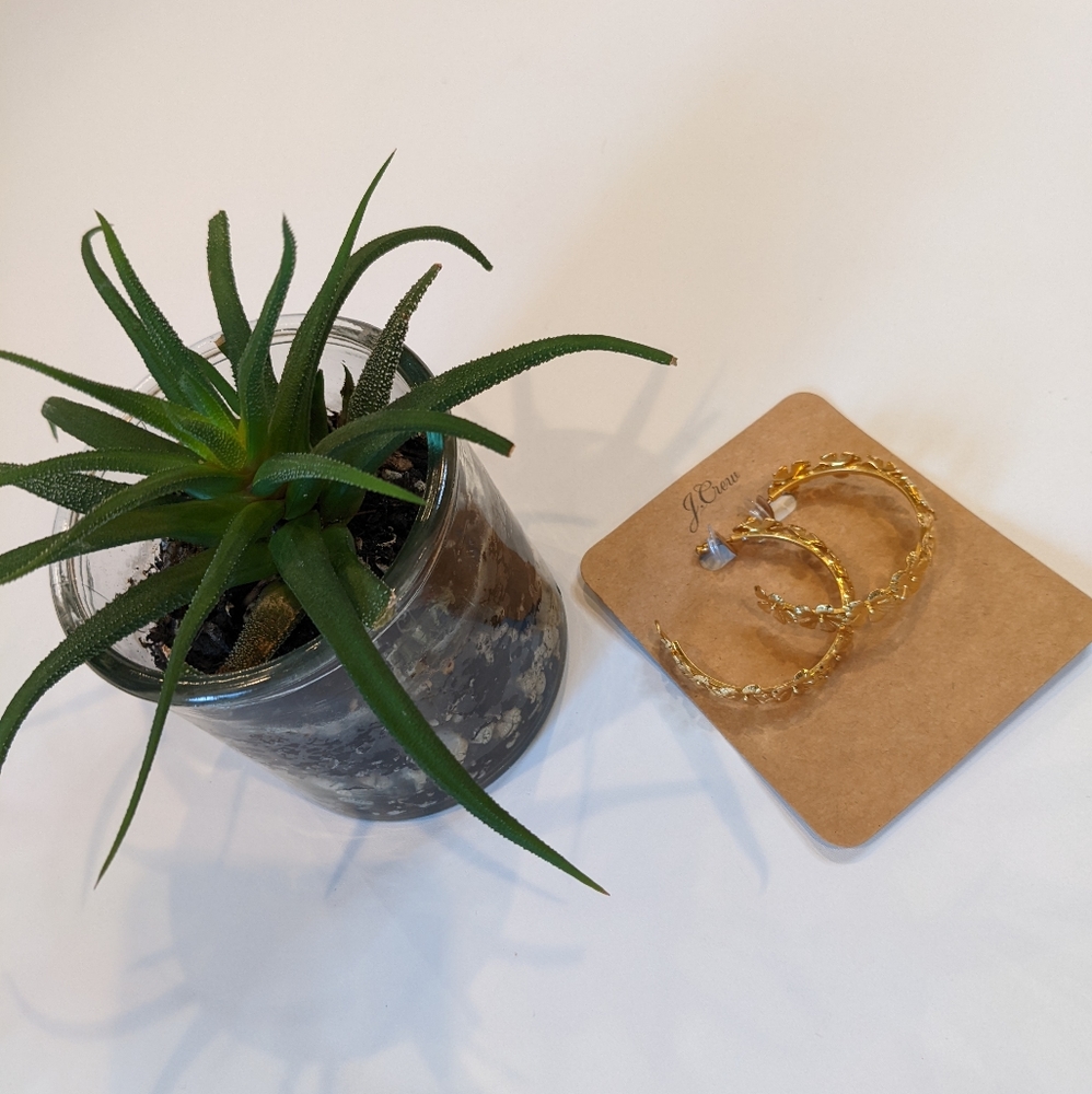 J Crew Pansy Hoop Earrings